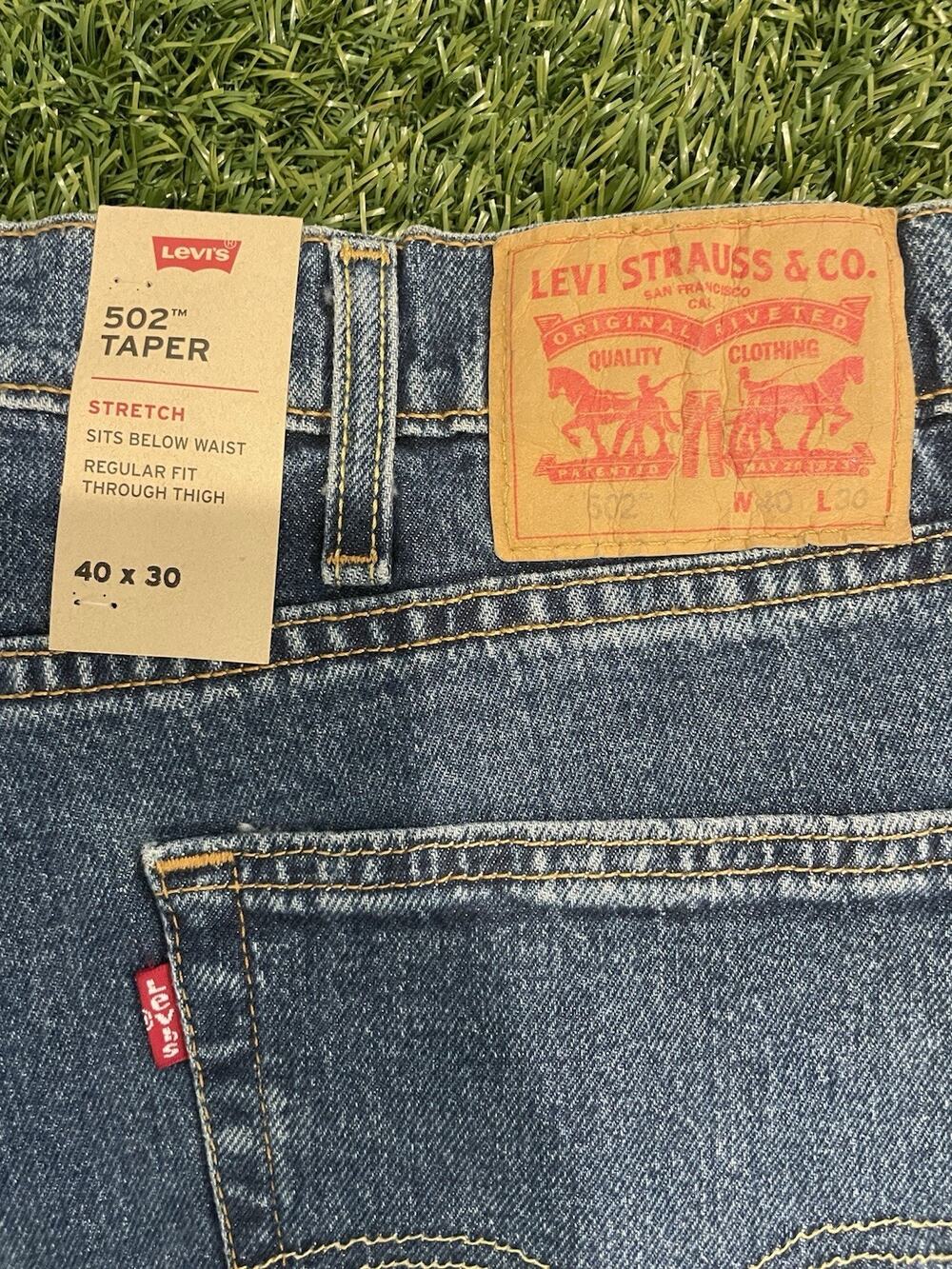 Levi's 502 Men's Taper Fit Jeans 40x30 Sinaloa Stonewash Stretch Blue Denim NWT